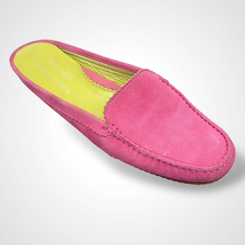 Fieramosca & Co Pink Suede Mule Moccasins Slides Women's Shoes Size 7M Italy